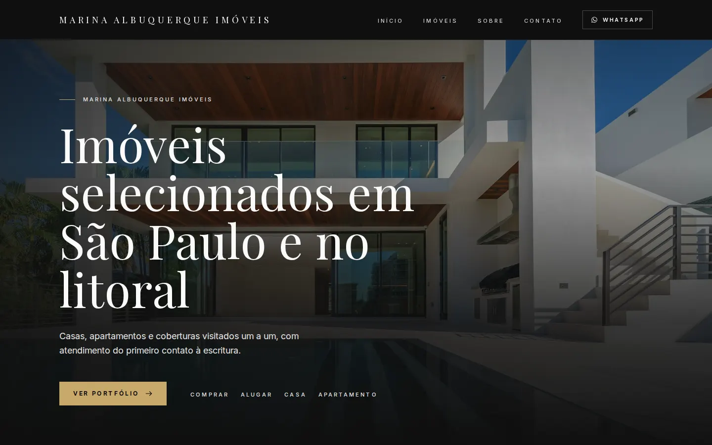 Site de demonstração no modelo Luxo